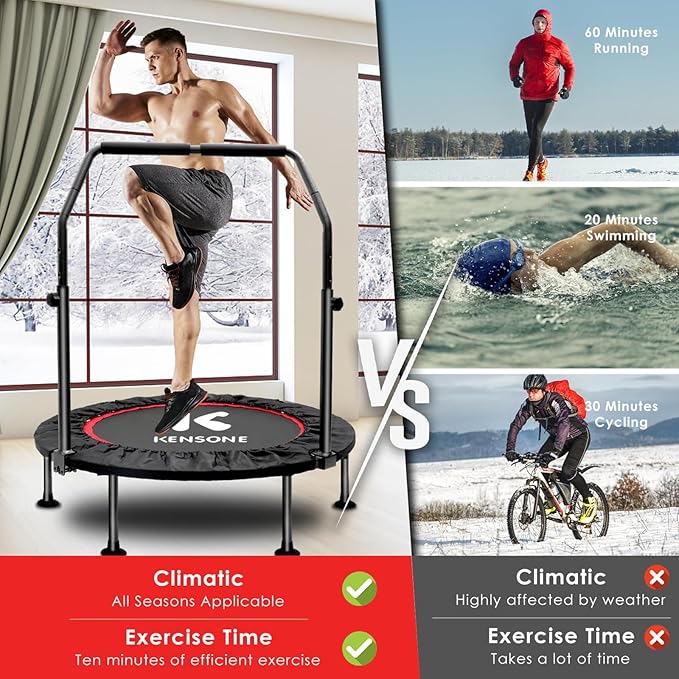 KENSONE 40"/48" Foldable Mini Trampoline 330/450 lbs