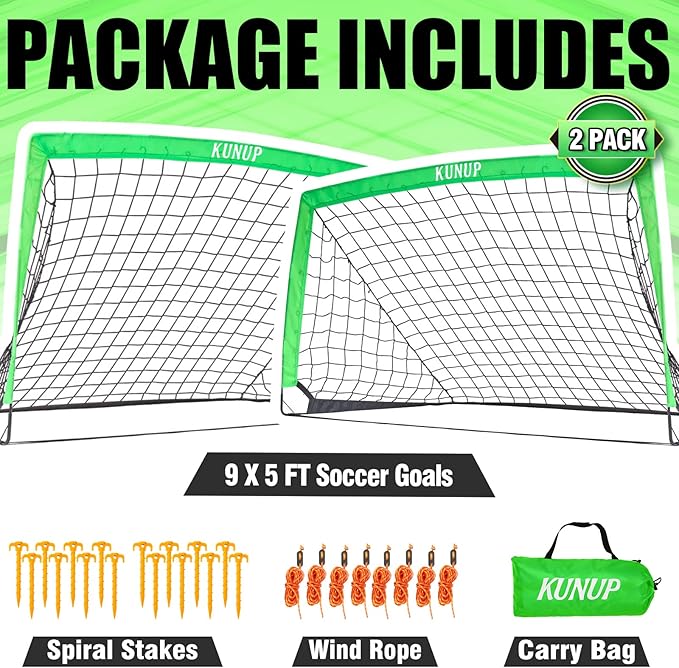 Kids Soccer Goals for Backyard 5×3, 6×4, 6×4, 9×5FT 9×5FT 2 2 Pieces