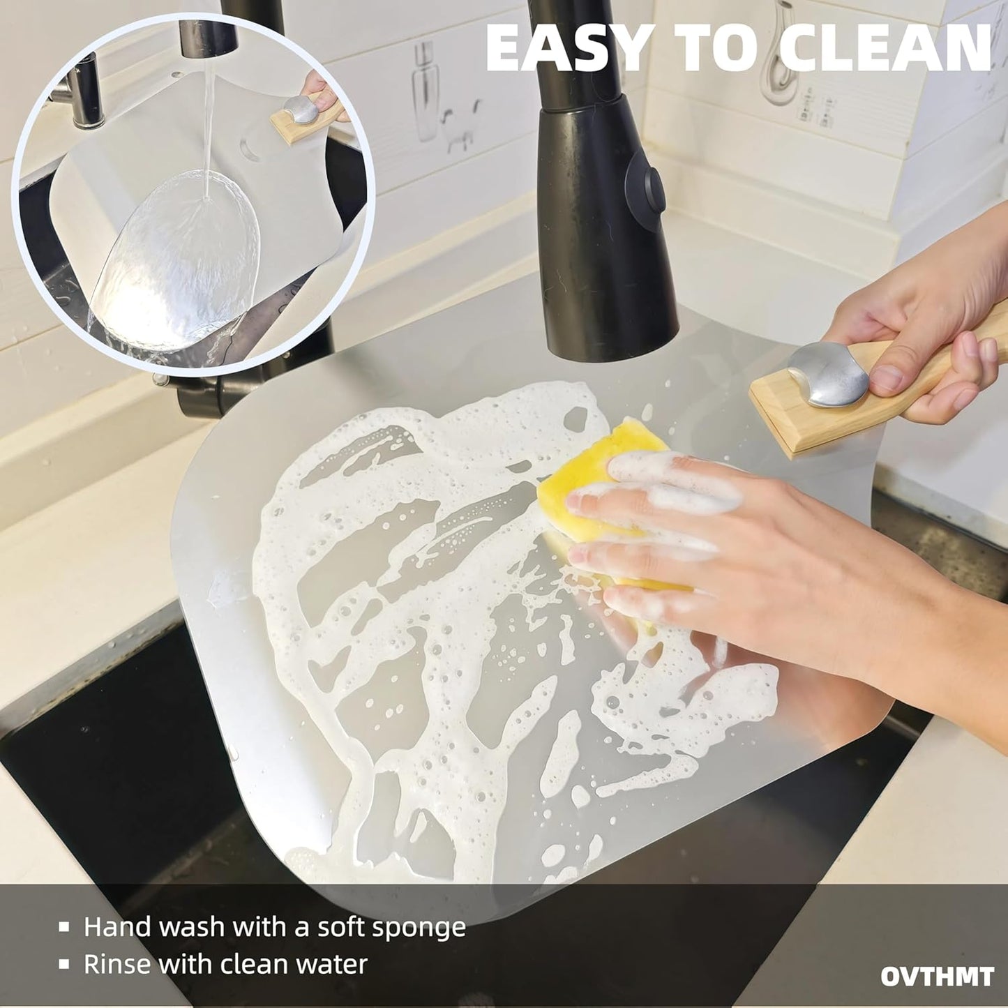 Pizza Oven Accessories 4 PCS, Pizza Kit, Aluminum Pizza Paddle with Foldable Wood Handle, Pizza Cutter, Rocker Blade, Cutter Wheel, Pizza Server, Pizza Peel Set, Pizza Tools