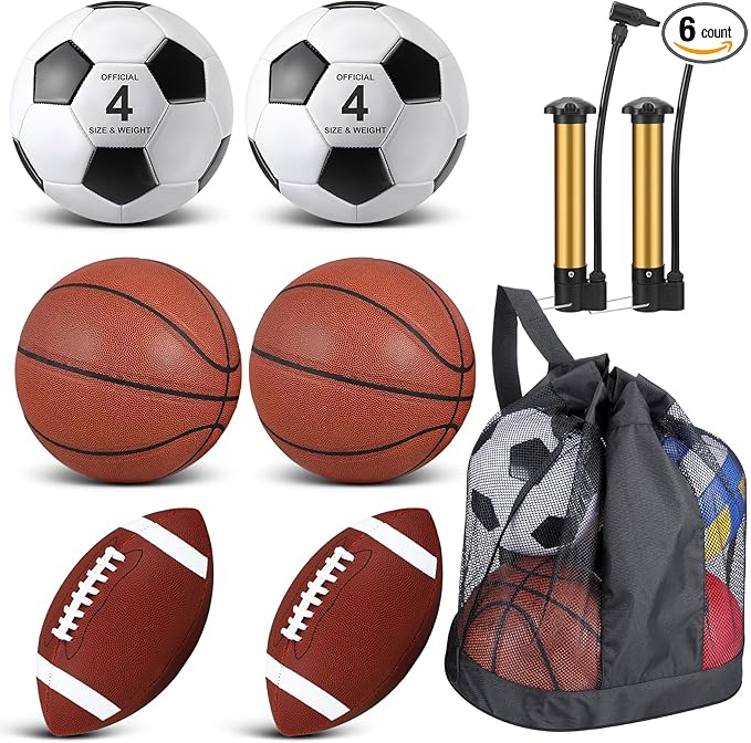 Lenwen 6 Pcs Sport Balls Set for Kids Teens