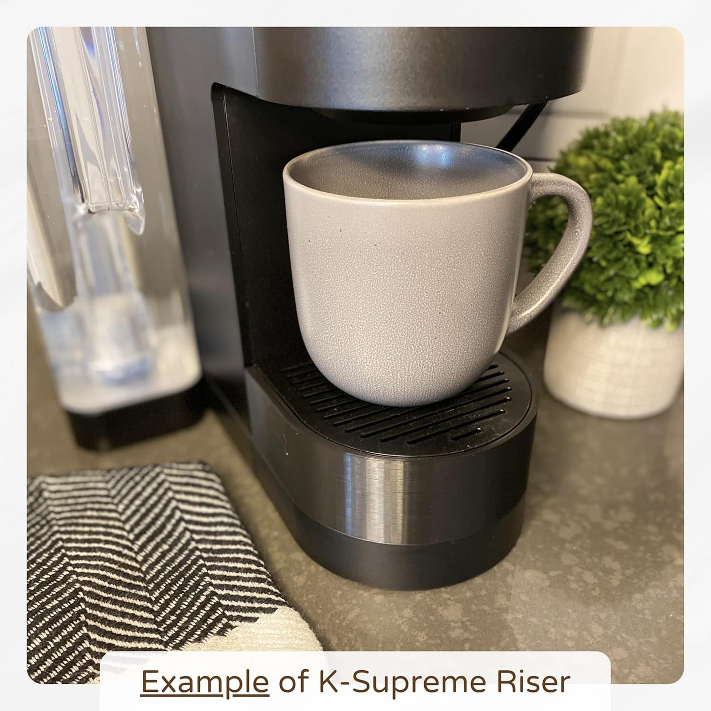 Drip Tray Mug/Cup Riser Made for the Keurig to Reduce Splashes - Riser Only (Black, K-Supreme 1.7 inches Tall)