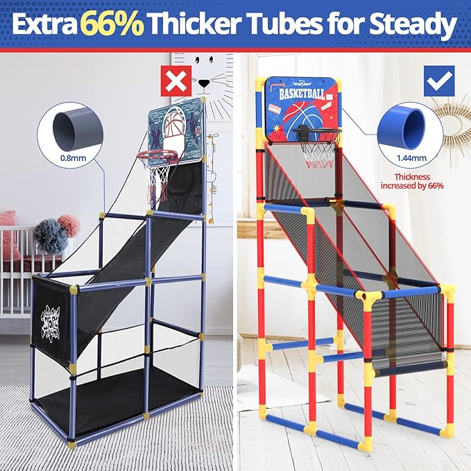 Kids Arcade Basketball Game With Electronic Scoreboard and 4 Balls, 3-12 Boys