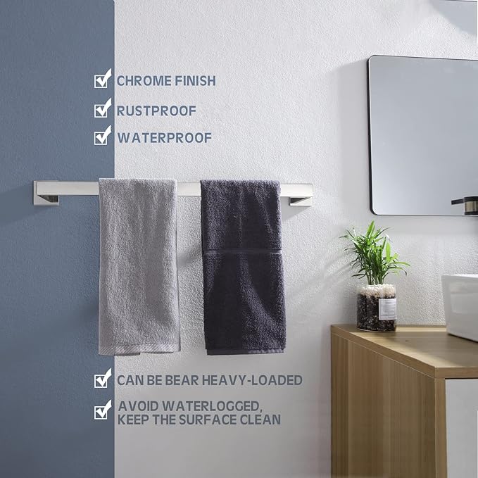 KOKOSIRI 24-Inch Single Towel Bar SUS304 Stainless B4003CH-L24