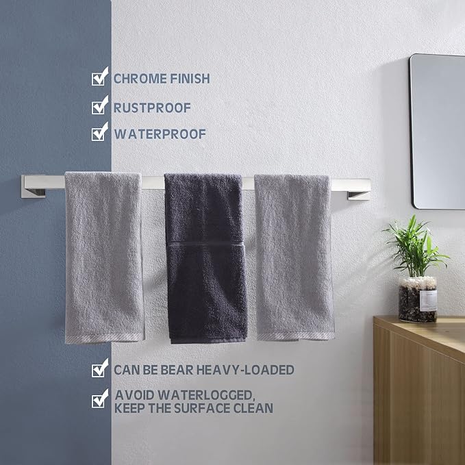 KOKOSIRI 32-Inch Towel Bar SUS304 Stainless 2 Pack, B4003CH-L32-P2