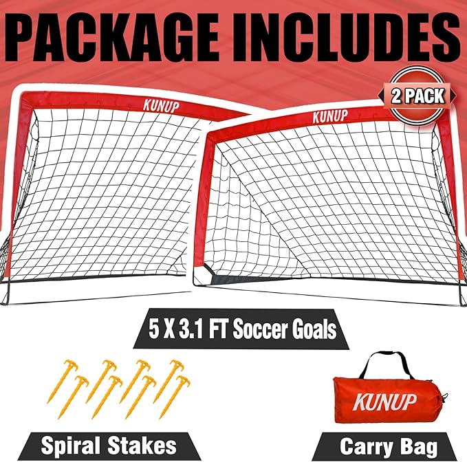 Kids Soccer Goals for Backyard 5×3, 6×4, 6×4, 9×5FT 9×5FT 2 2 Pieces