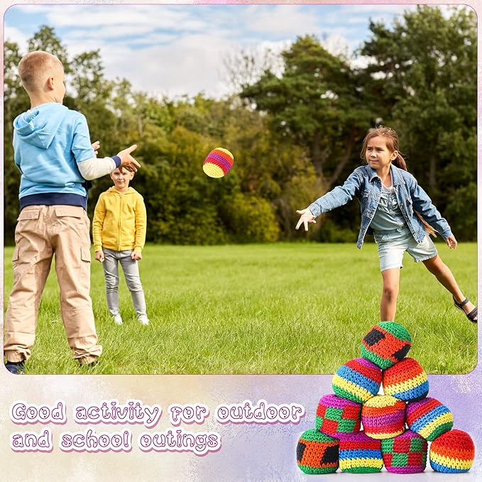 Knit Sack Balls for Kids Knitted Kickball Soft