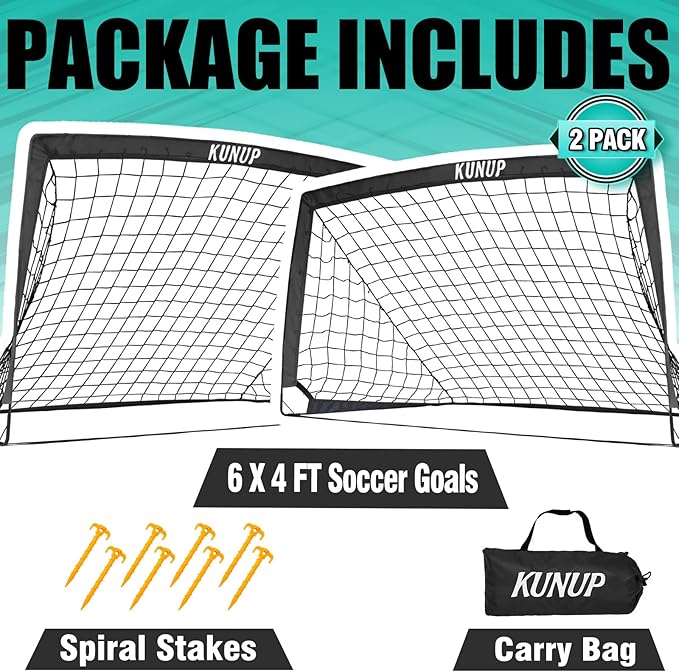 Kids Soccer Goals for Backyard 5×3, 6×4, 6×4, 9×5FT 9×5FT 2 2 Pieces