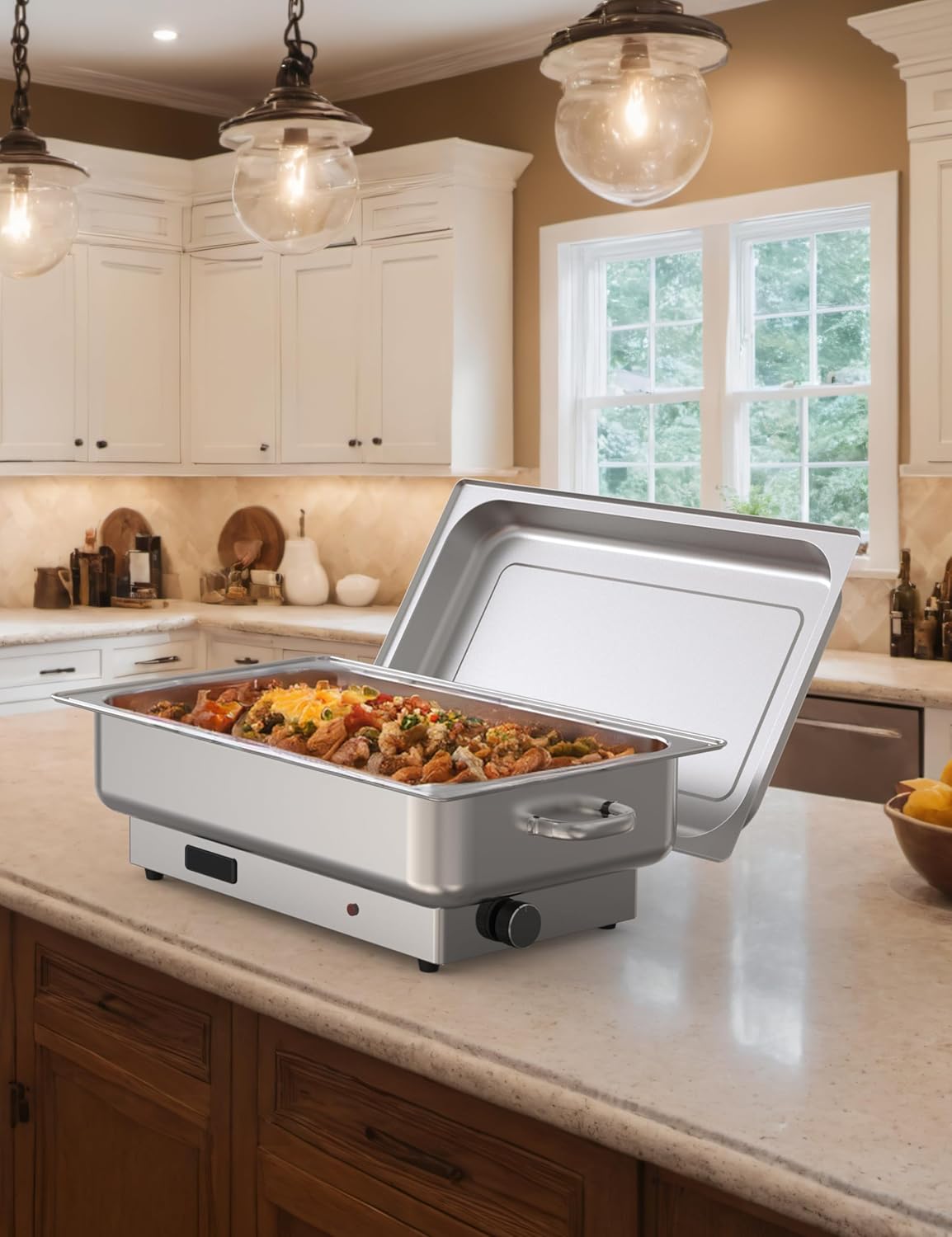 2 PACK Electric Chafing Dish Buffet Set 9QT Buffet Servers and Warmers Digital Display Temperature Warming Tray Stainless Steel Food Warmer for Parties Weddings Caterings