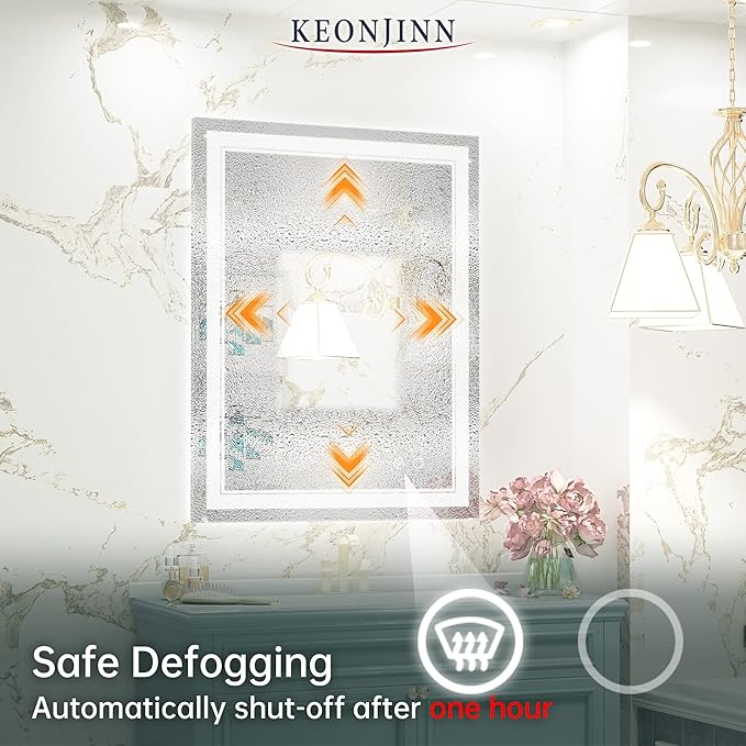 Keonjinn LED Bathroom Mirror 28 x 36 Inch