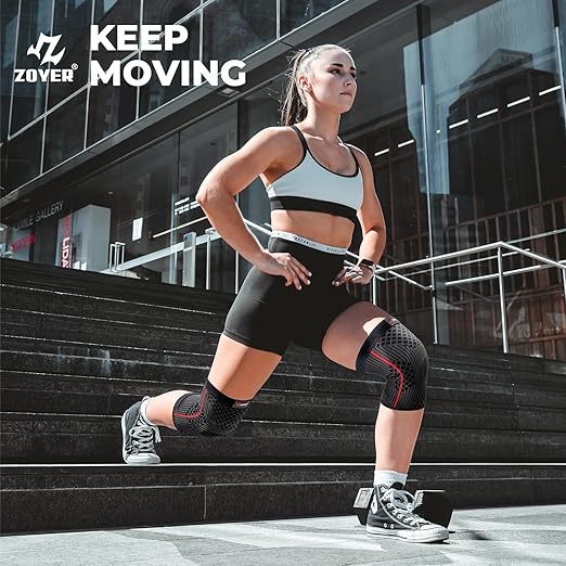 Knee Brace for Women and Men with Patella Gel Pad, Non-Slip Knee Compression Sleeve for Knee Pain Relief, Knee Support for Meniscus Tear, ACL, Arthritis, Sports and Recovery Support