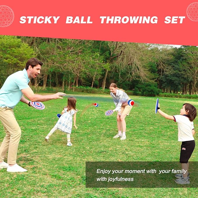 Kids Toys- Toss and Catch Ball Game Set 2 Vests, 2 Rackets, 2 Balls, 3-12/Family Boy