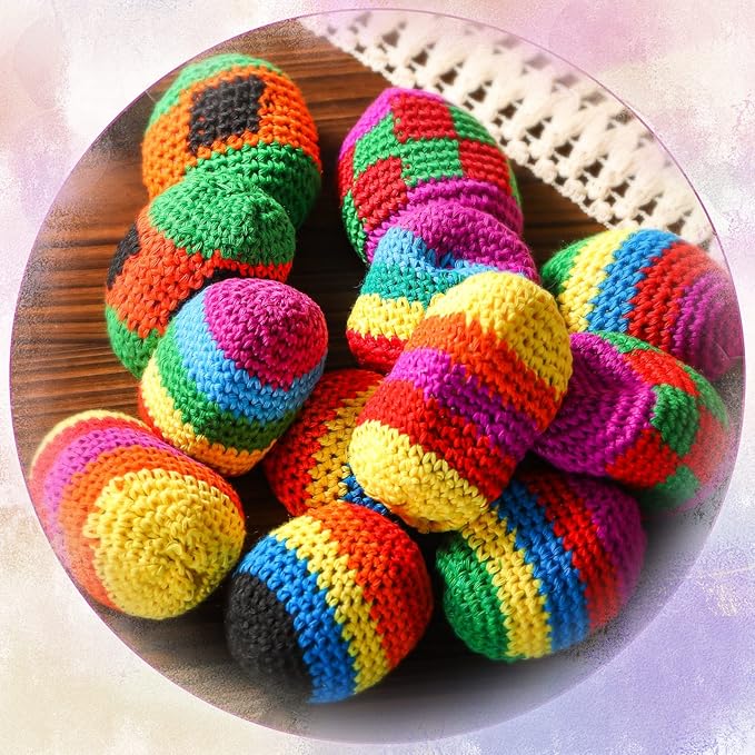 Knit Sack Balls for Kids Knitted Kickball Soft