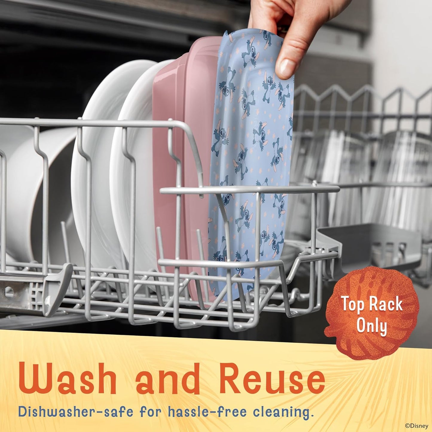 Disney Meal Prep Containers - 20-Piece Reusable Food Containers with Lids - Freezer, Microwave & Dishwasher Safe - Featuring Mickey & Minnie, Lilo & Stitch