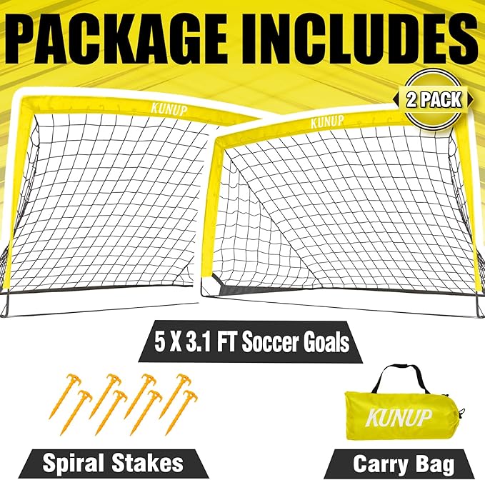 Kids Soccer Goals for Backyard 5×3, 6×4, 6×4, 9×5FT 9×5FT 2 2 Pieces