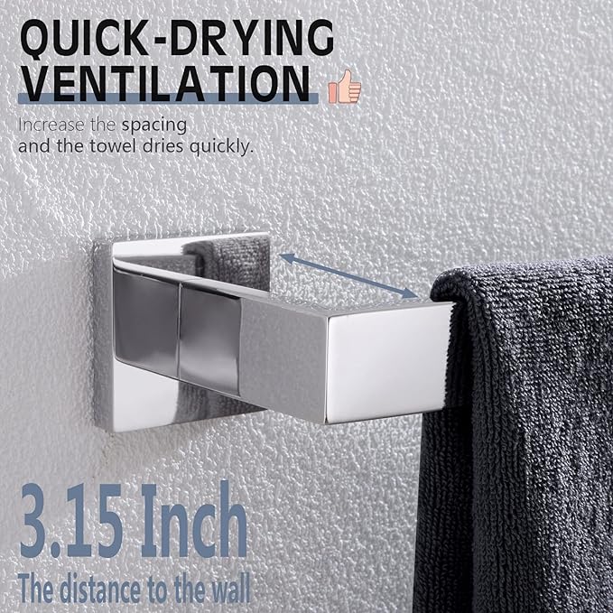 KOKOSIRI 16-Inch Single Towel Bar SUS304 Stainless B4003CH-L16
