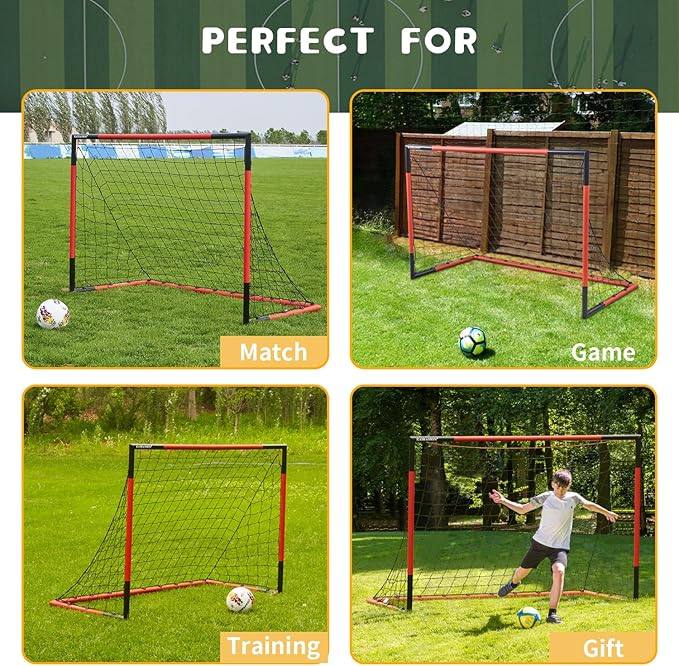 KAIHAOWIN Soccer Goal 3'x2.5' 6'x4'|8'x6'|10'x6.6'-Steel Frame