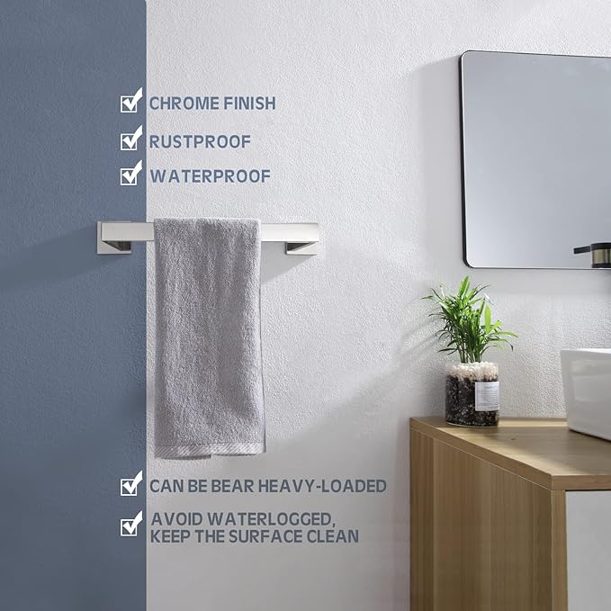 KOKOSIRI 12-Inch Single Towel Bar 2 Pack, B4003CH-L12-P2