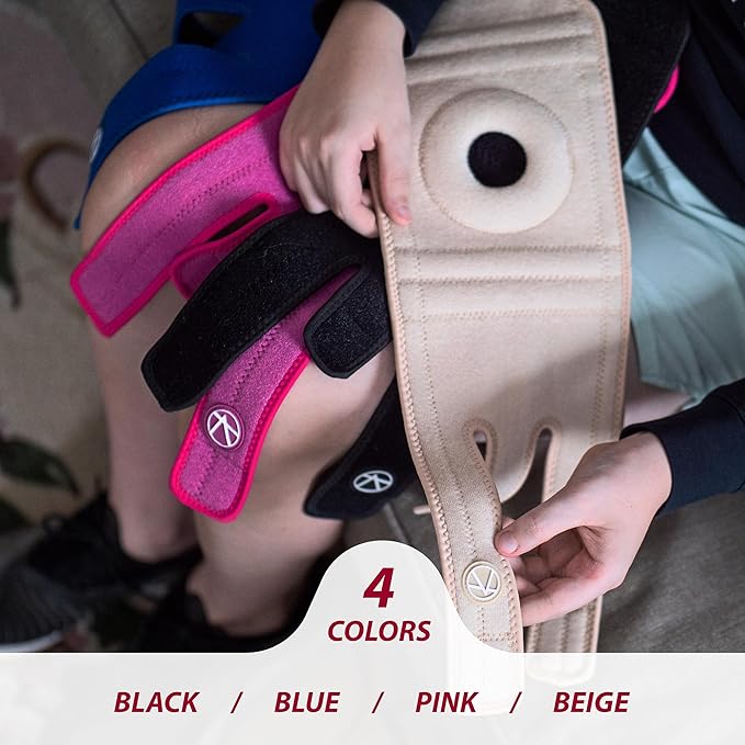 KARM Kids Knee Brace - Osgood Schlatter Knee Brace Youth for Kids, Sports, Pain, Arthritis, Patella, Meniscus Tear, MCL, ACL - Adjustable Compression Support for Child, Boys & Girls (Pink)