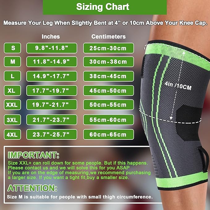 Knee Sleeve, knee Support for women and men with Removable Adjustable Straps, Premium Knee Compression Sleeve and Knee Brace for Arthritis Pain, Running, Cross Training