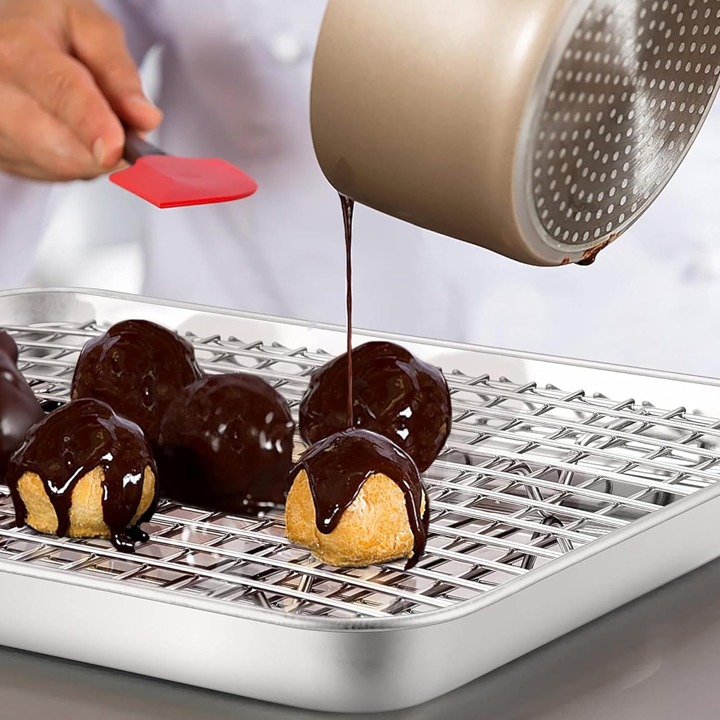 Stainless Steel Cooling Rack Size - Large, 11.75 x 17 Inches, Dishwasher-Safe, Oven Safe, Cookie Cooling Racks for Baking & Cooking - Pack of 6