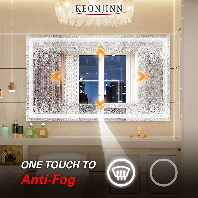 Keonjinn 60 x 36 Inch LED Mirror Bathroom
