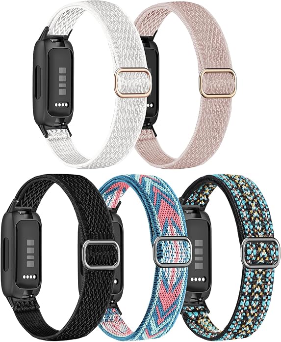 5 Pack Stretchy Nylon Compatible with Fitbit Inspire 3 Bands for Women Men, Elastic Adjustable Soft Sport Strap Replacement Wristband for Fitbit Inspire 3 Bands/Fitbit Inspire 2