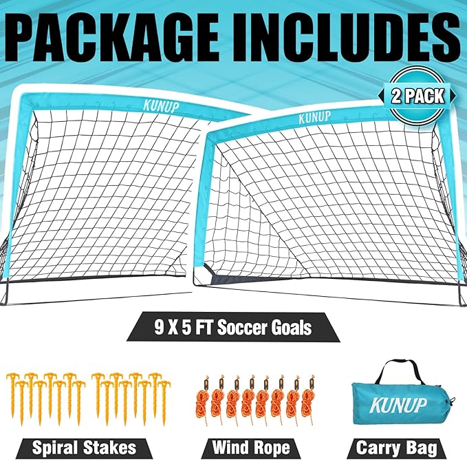 Kids Soccer Goals for Backyard 5×3, 6×4, 6×4, 9×5FT 9×5FT 2 2 Pieces