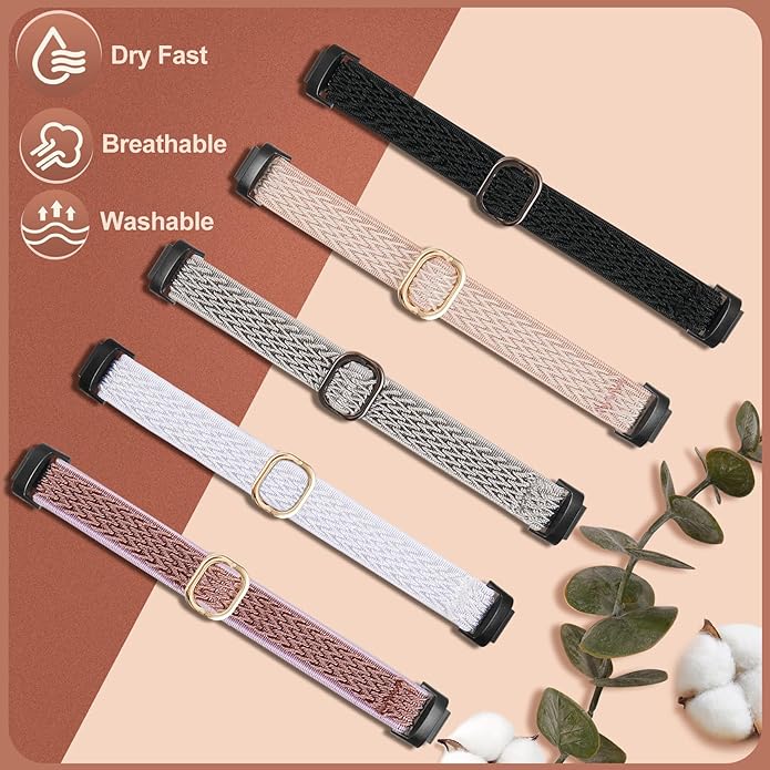 5 Pack Stretchy Nylon Compatible with Fitbit Inspire 3 Bands for Women Men, Elastic Adjustable Soft Sport Strap Replacement Wristband for Fitbit Inspire 3 Bands/Fitbit Inspire 2