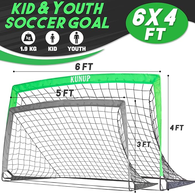 Kids Soccer Goals for Backyard 5×3, 6×4, 6×4, 9×5FT 9×5FT 2 2 Pieces
