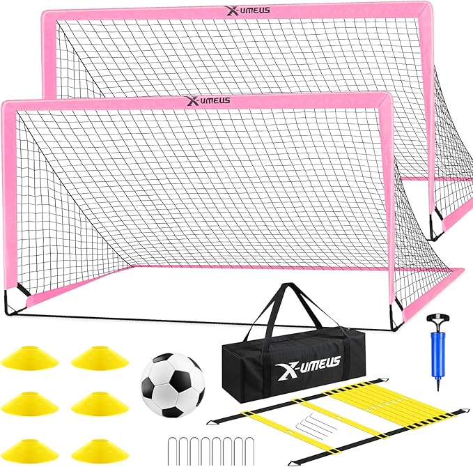 Kids Soccer Goals for Backyard Set of 2 6x4 ft