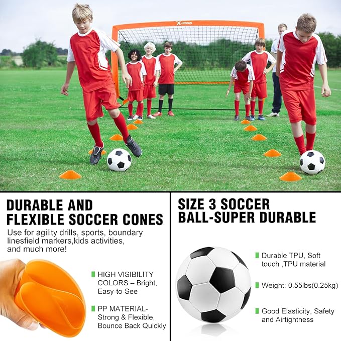 Kids Soccer Goals for Backyard Set of 2 6x4 ft