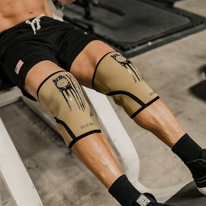 Knee Sleeves for Weightlifting & Powerlifting (7mm Pair) For Men & Women - Knee Wraps for Weight Lifting, Squats, Fitness, Gym Workout, Crossfit - IPF Approved Knee Compression Sleeve Support