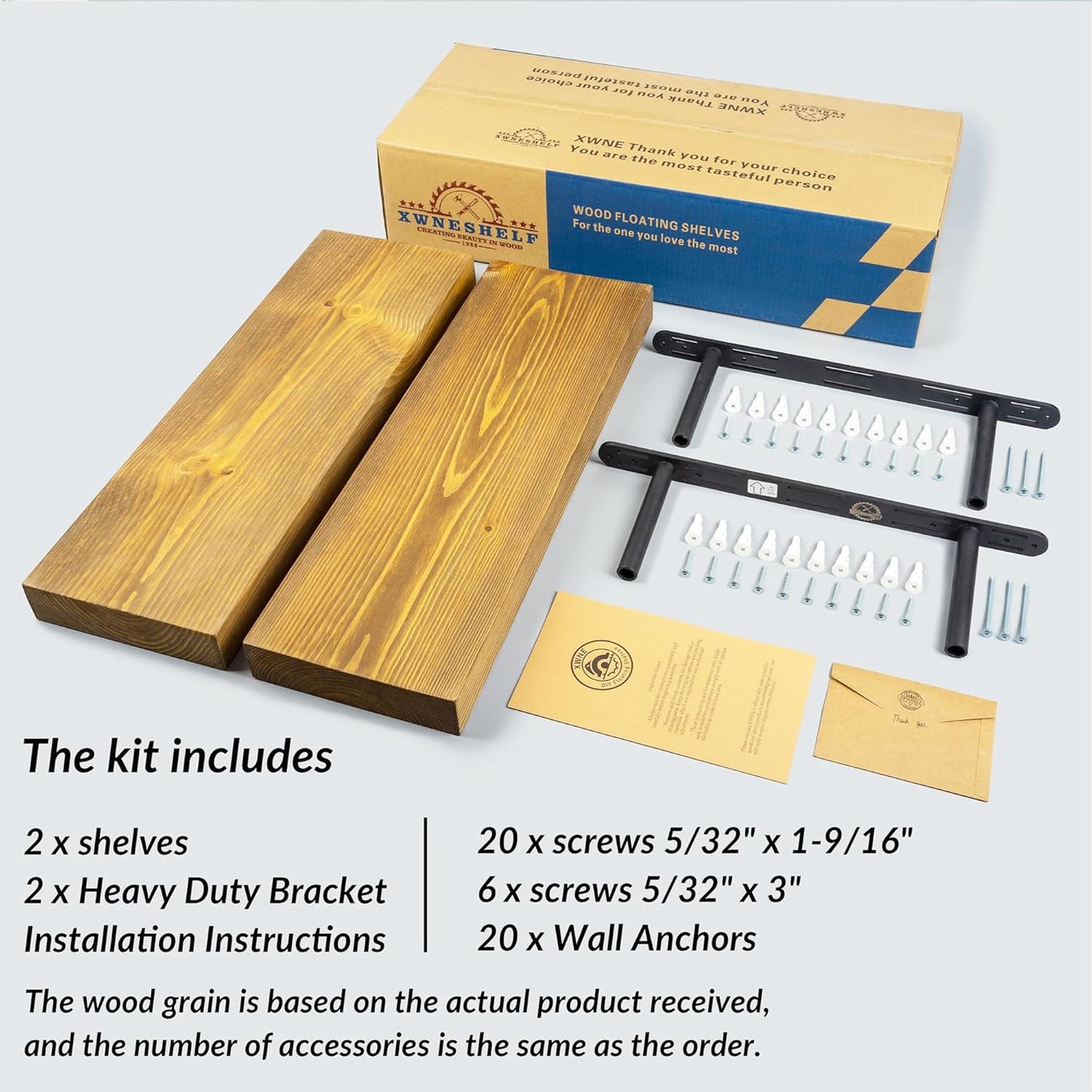 Rustic Floating Shelves 24 inch Long 8 inch deep Set of 2, Solid Wood Wall Shelves for Bedroom Living Room Kitchen,Book Shelf for Wall, Wall Mounted Shelves with Hidden Bracket- Golden Oak