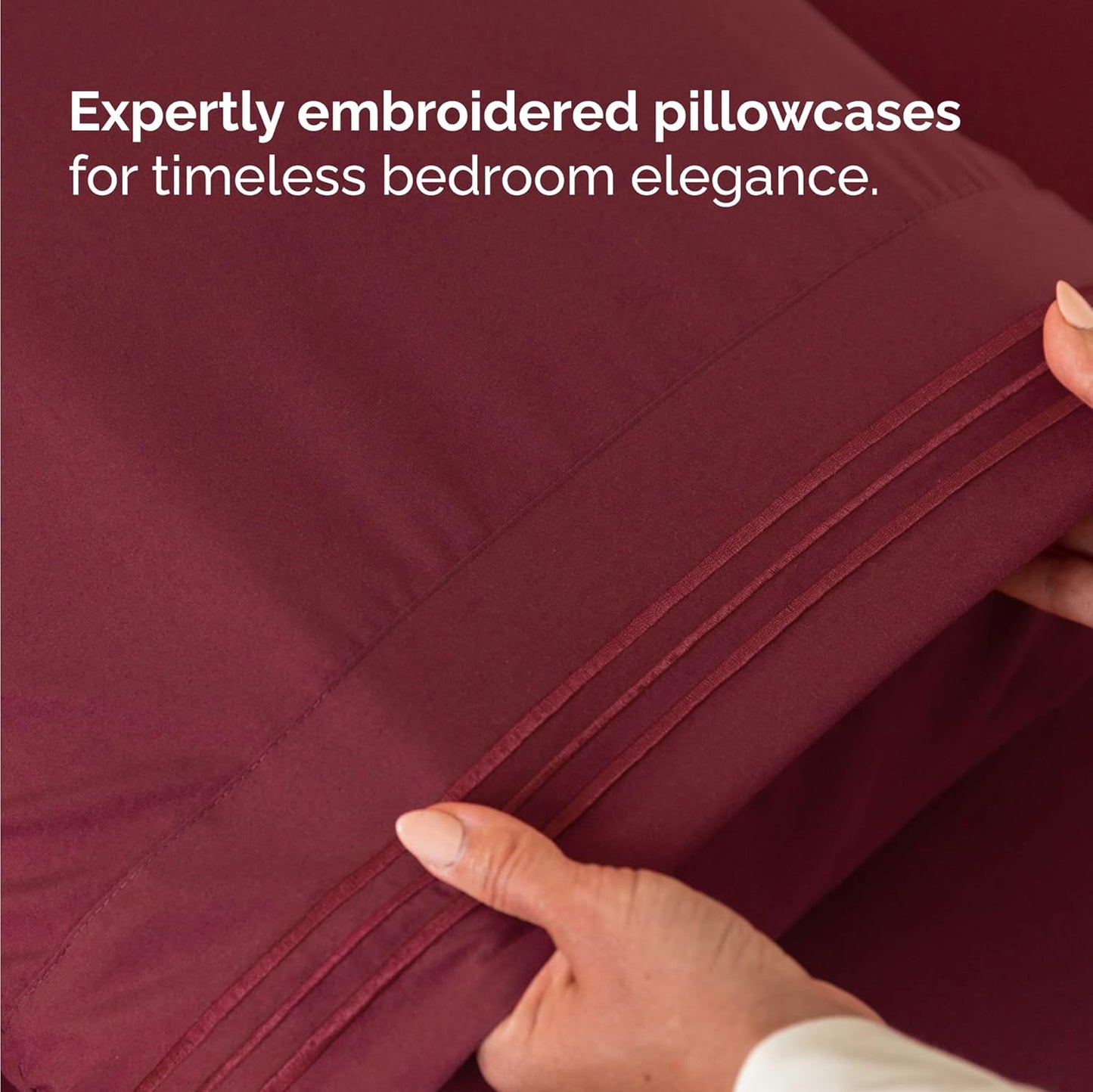 Twin Size 3 Piece Sheet Set - Comfy Breathable & Cooling Bed Sheets Set - Hotel Luxury Bedding for Women, Men, Kids, Teens, Boys & Girls - Deep Pockets, Ultra-Soft, Wrinkle Free - Oeko-Tex - Burgundy