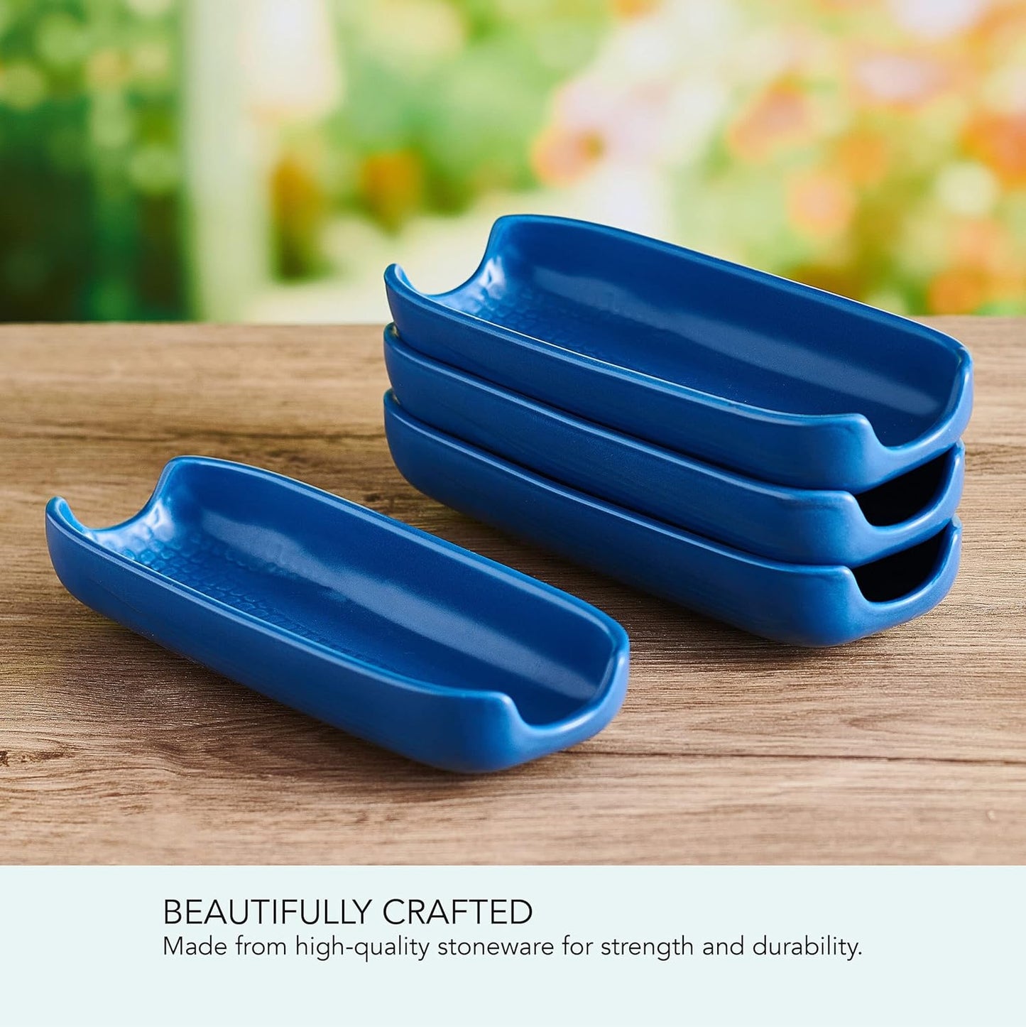 Pfaltzgraff Callie Stoneware Corn Dishes, Set Of 4, Blue