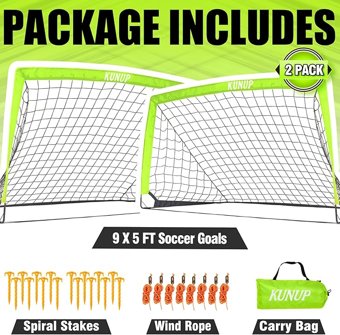Kids Soccer Goals for Backyard 5×3, 6×4, 6×4, 9×5FT 9×5FT 2 2 Pieces