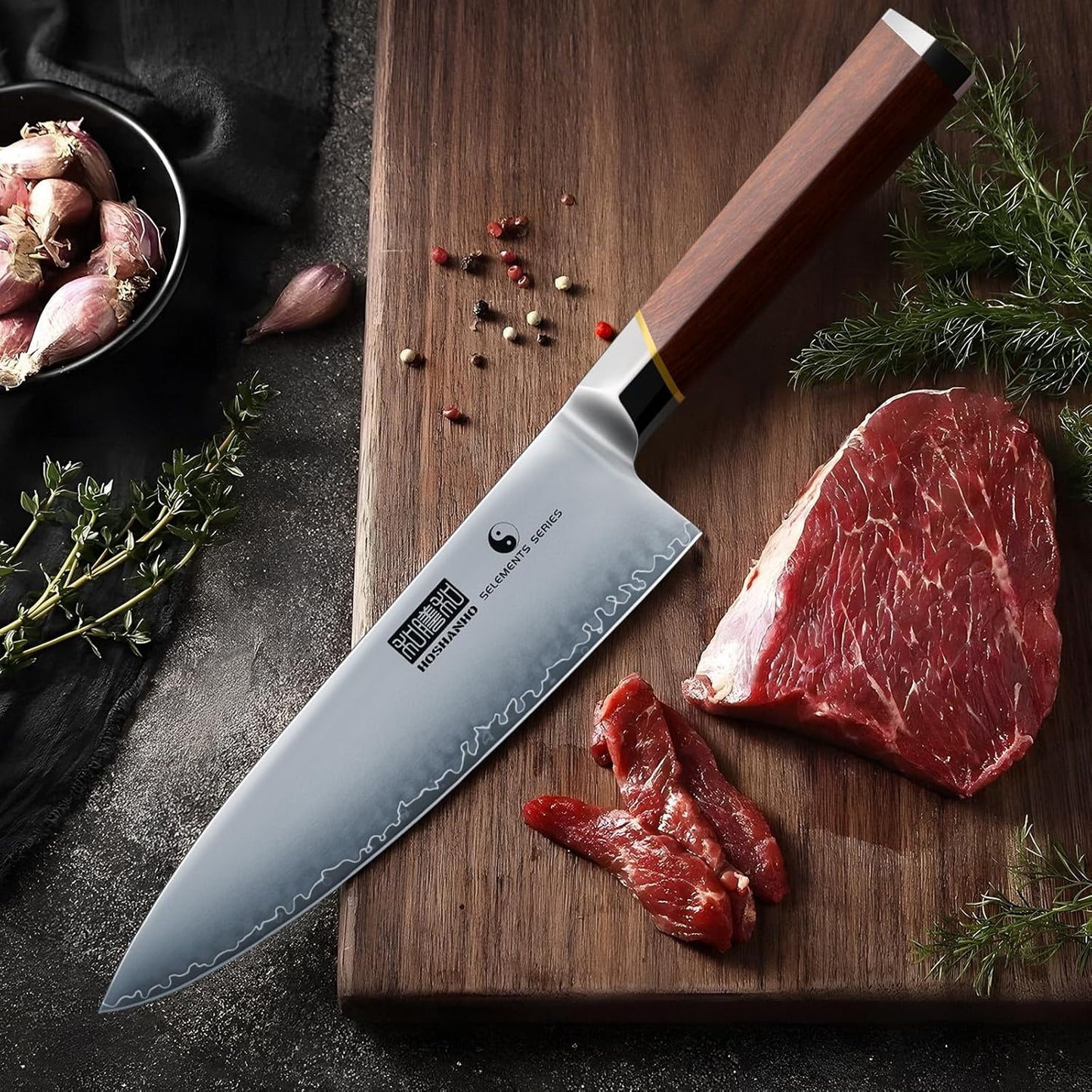 Chef Knife 8 Inch, Japanese Super Steel Kitchen Knife Ultra Sharp Cooking Knife, Professional Chef's Knife with Ergonomic Red Sandalawood Handle