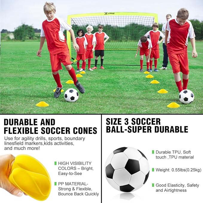 Kids Soccer Goals for Backyard Set of 2 6x4 ft