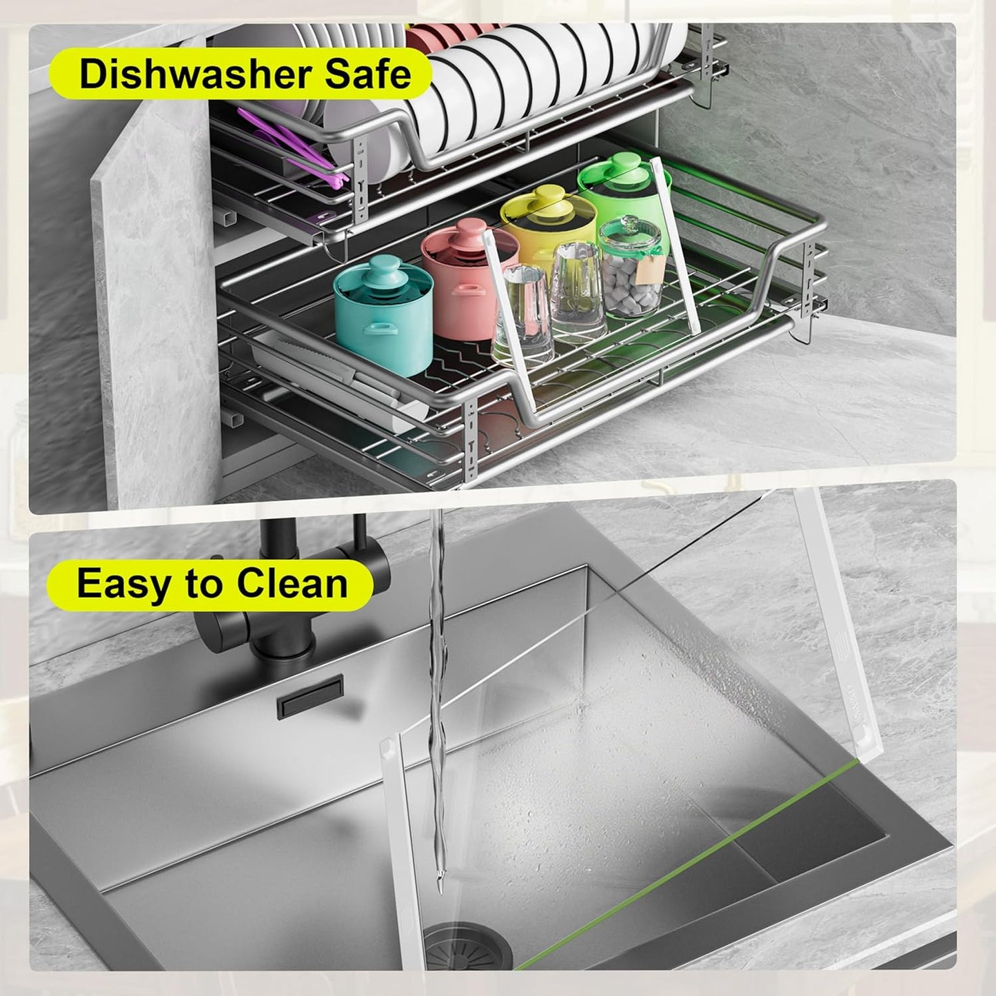 2PCS Glass Cutting Board with Silicone Grip, 80% Stronger Shatter Resistance and Slip Resistance,No Scratches/Microplastic-Free,Dishwasher Safe, Non Toxic Cutting Board for Kitchen-White