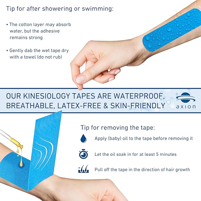Kinesiology Tapes 2 Uncut Rolls Black | Waterproof • Skin-Friendly • Elastic • Self-Adhesive Fitness Bandage | Physio Tape Ideal for Sports & Everyday Use - axion