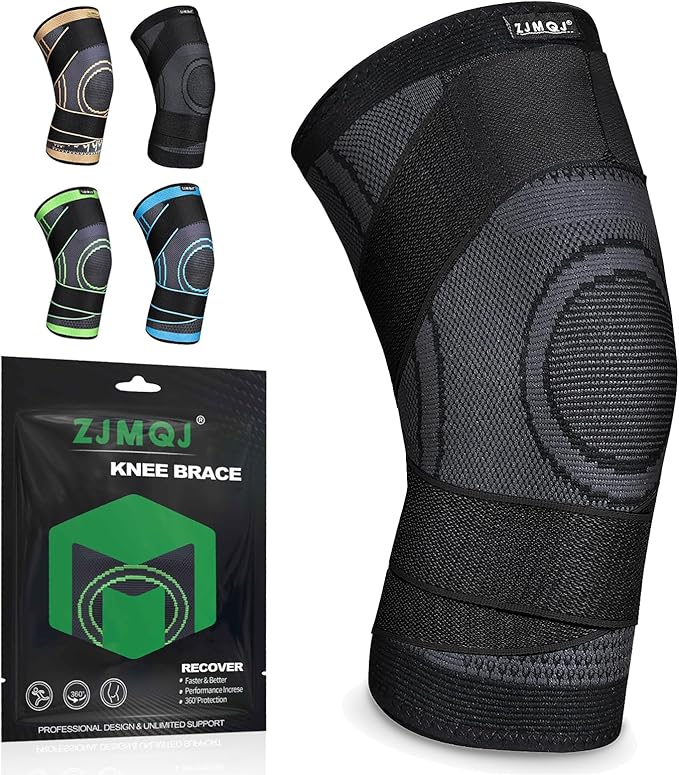 Knee Sleeve, knee Support for women and men with Removable Adjustable Straps, Premium Knee Compression Sleeve and Knee Brace for Arthritis Pain, Running, Cross Training