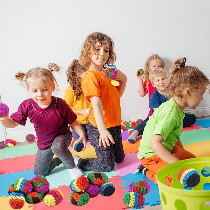 Knit Sack Balls for Kids Knitted Kickball Soft