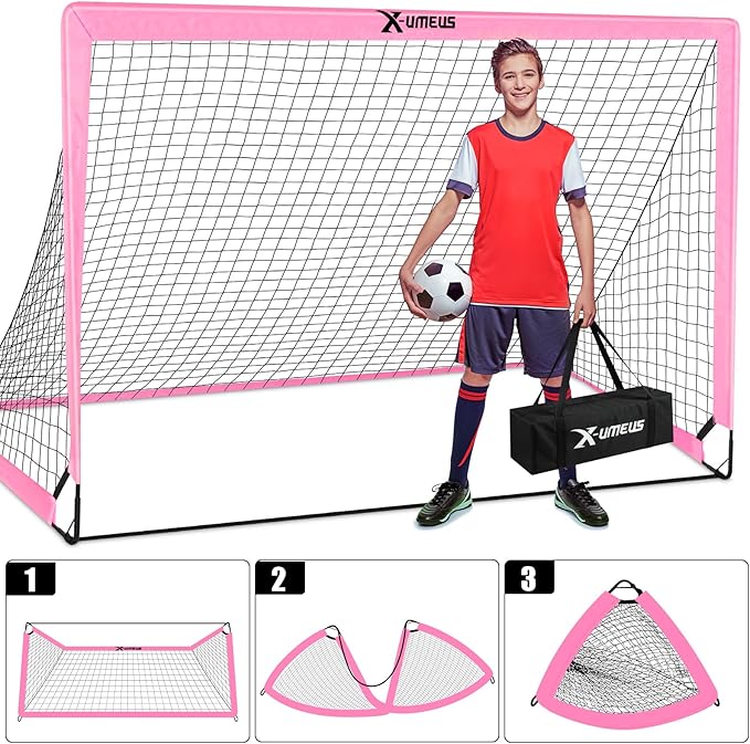 Kids Soccer Goals for Backyard Set of 2 6x4 ft