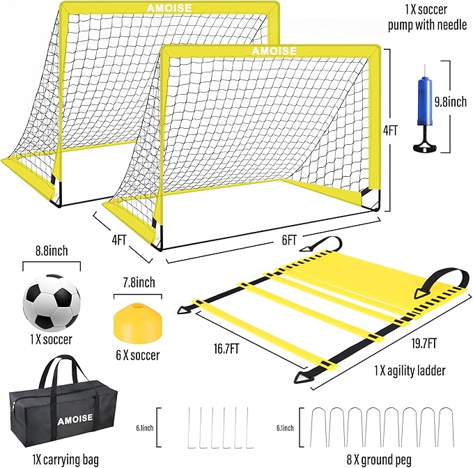 Kids Soccer Goals for Backyard Set of 2