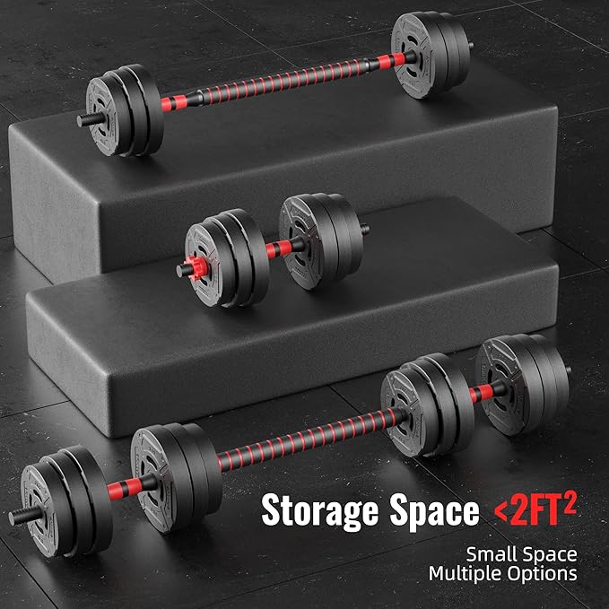 Multi-Functional Portable Changeable Dumbbell and Barbell Kettlebell Set with Adjustable Weights, Multiple Styles, 40LBS or 60LBS Sets