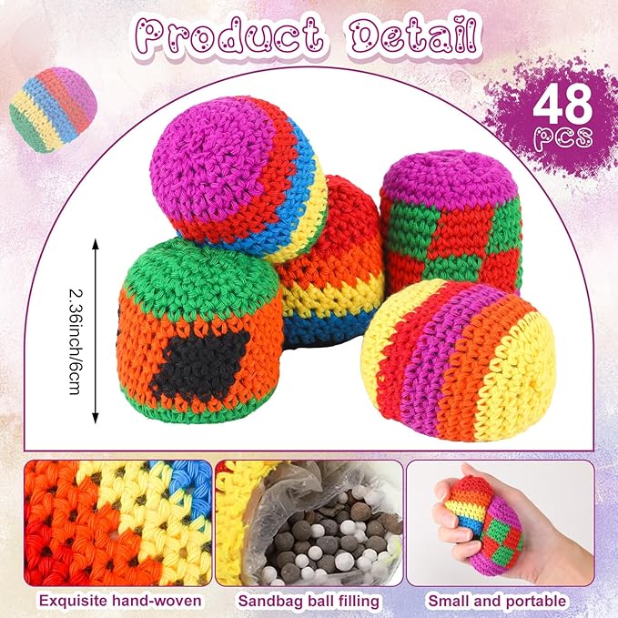 Knit Sack Balls for Kids Knitted Kickball Soft