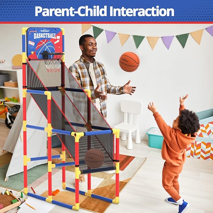 Kids Arcade Basketball Game With Electronic Scoreboard and 4 Balls, 3-12 Boys