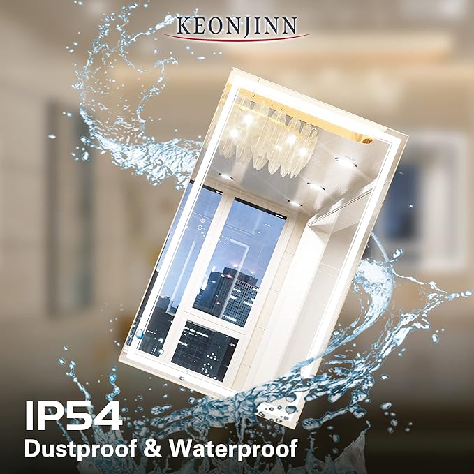 Keonjinn 60 x 36 Inch LED Mirror Bathroom