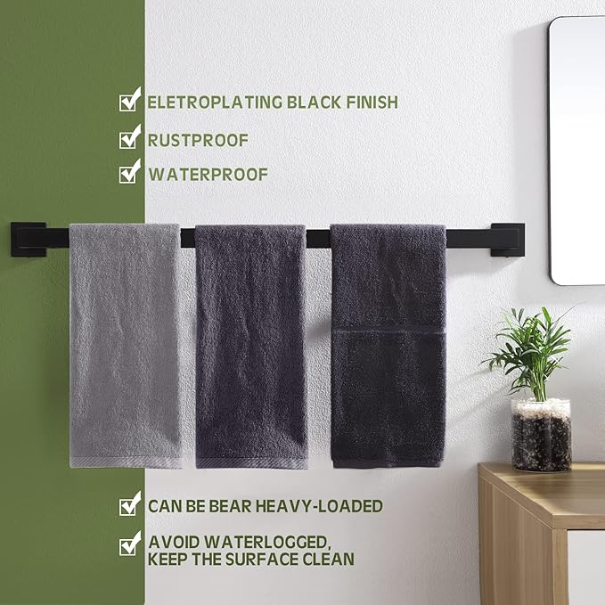 KOKOSIRI 36-Inch Single Towel Bar SUS304 Stainless B4003BK-L36