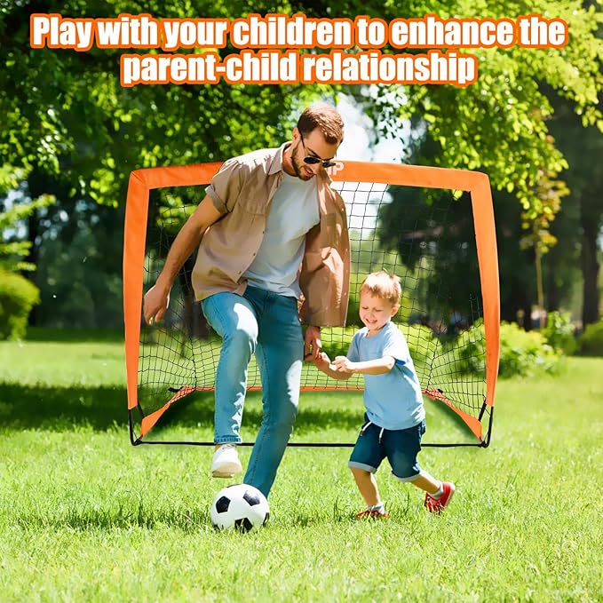 Kids Soccer Goals for Backyard Set of 2 6X4 /4x3 /4x3 ft